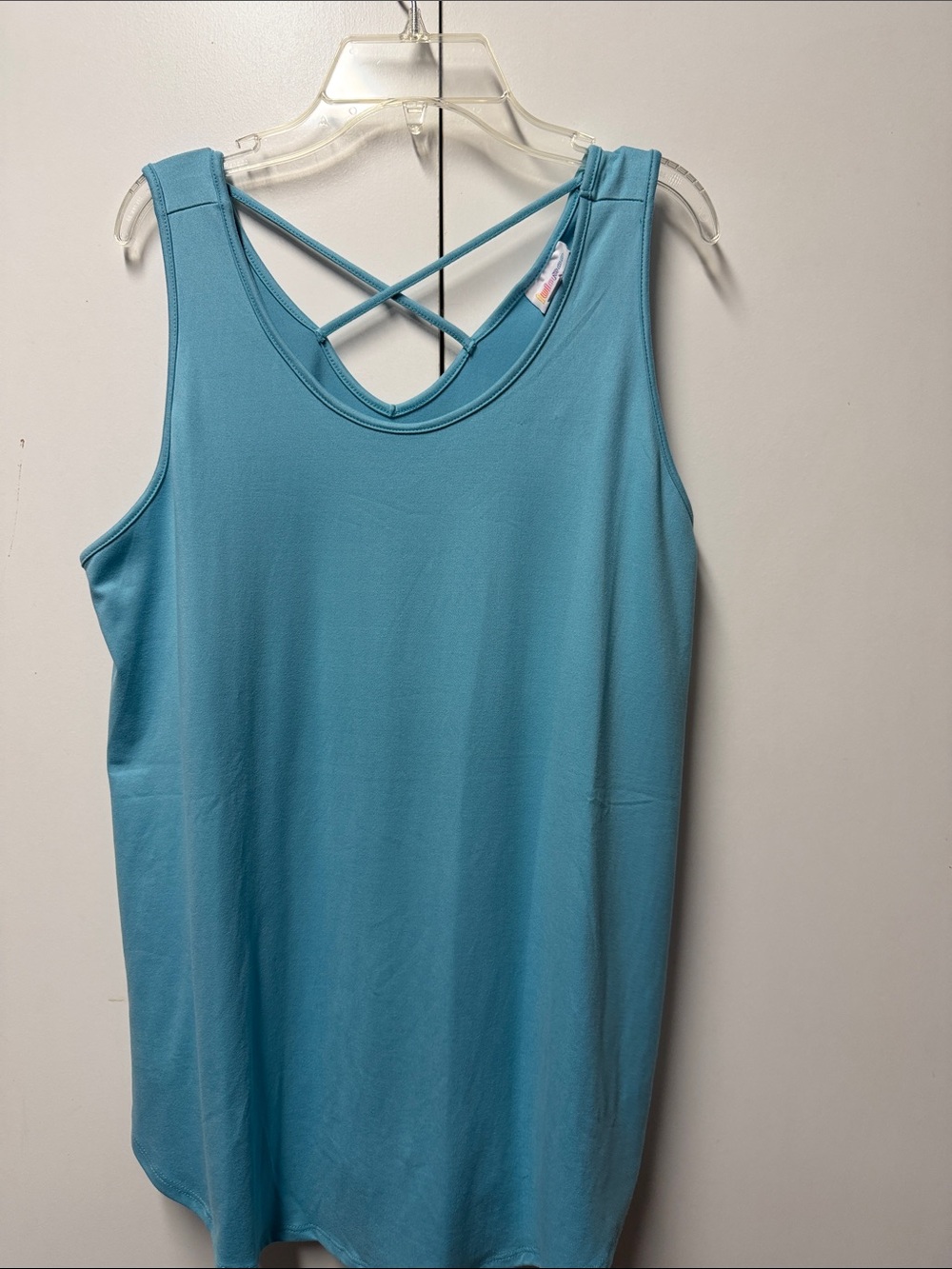 LuLaRoe Teal Crisscross Back Tank